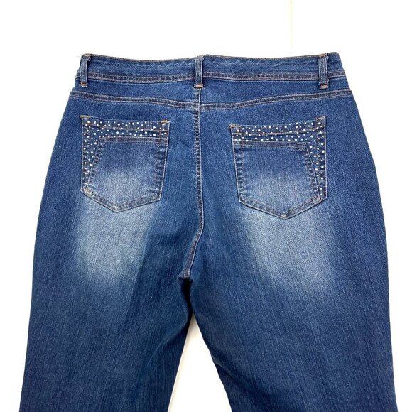 Style & Co Curvy Slim Leg Women's size 14 Dark Wash Blue Denim jeans - Picture 4 of 4
